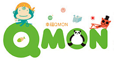 QMONロゴとキャラクターたち