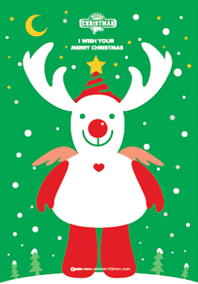 クリスマスカード・キャラクターmerry deer