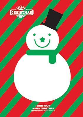 クリスマスカード・キャラクターmerry snowman