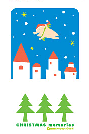 クリスマスミニカード・キャラクターhappy pig