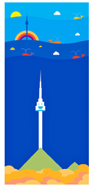 ソウルタワービッグポストカードsea